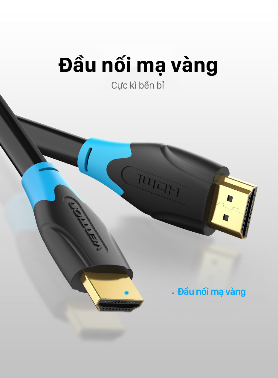 Cáp HDMI chuẩn 2.0 chất lượng  4K 60Hz Vention dây cáp HDMI tốc độ cao chuyên dụng dành cho 1080P 3D TV LCD/màn hình máy chiếu PS4/Xbox/Máy tính/Laptop - Hàng chính hãng