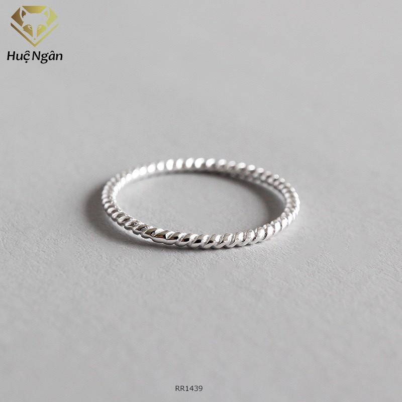 Nhẫn bạc 925 Huệ Ngân - Vòng xoắn trơn không đá RR1439