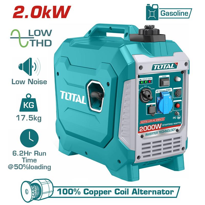 MÁY PHÁT ĐIỆN DÙNG XĂNG BIẾN TẦN 2.0KW 10W TOTAL TP523006 - HÀNG CHÍNH HÃNG