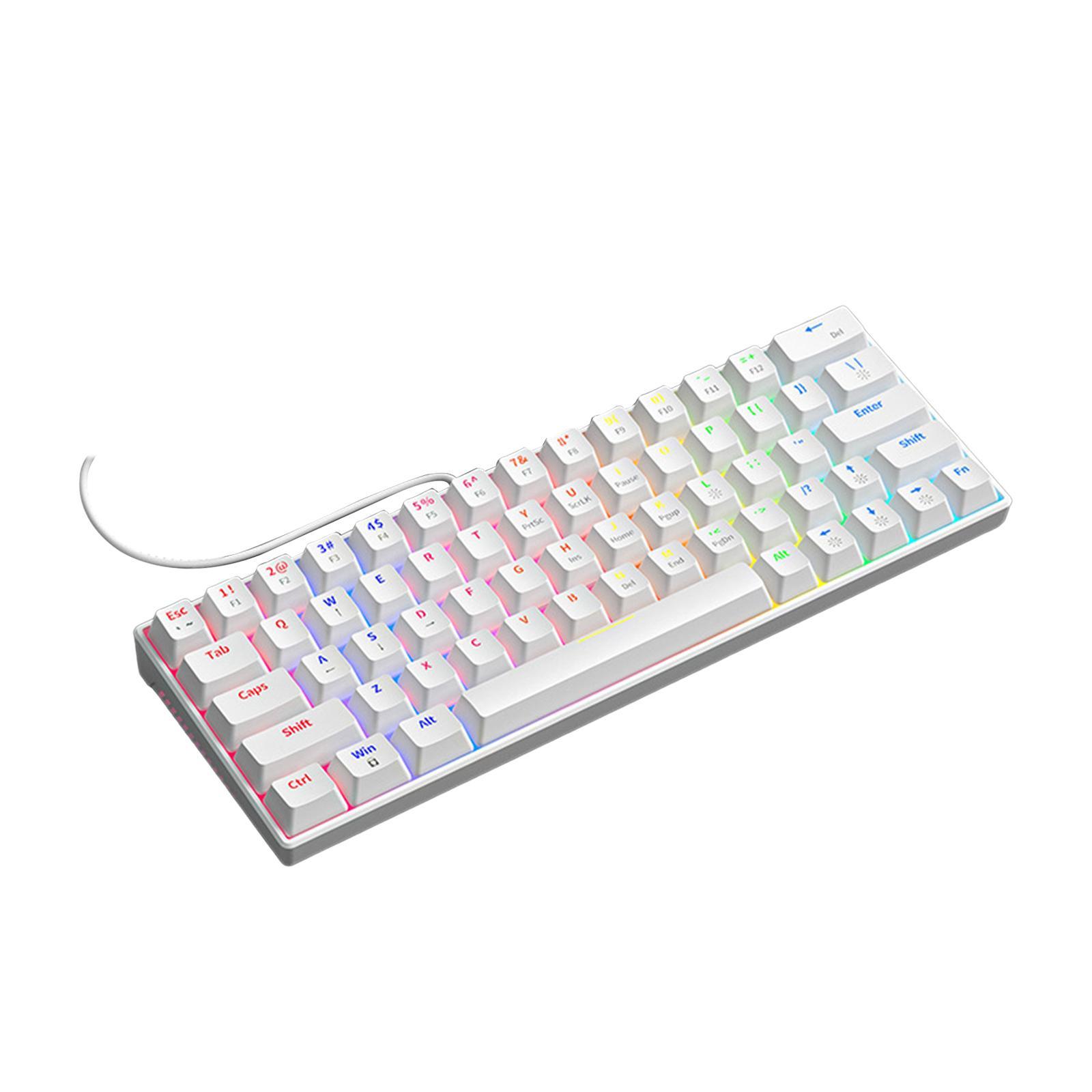 USB Wired Mechanical Keyboard USB Computer Keyboard RGB Backlight Portable Non Slip Pads High and Low Support Legs Office Keyboard 36 Keys
