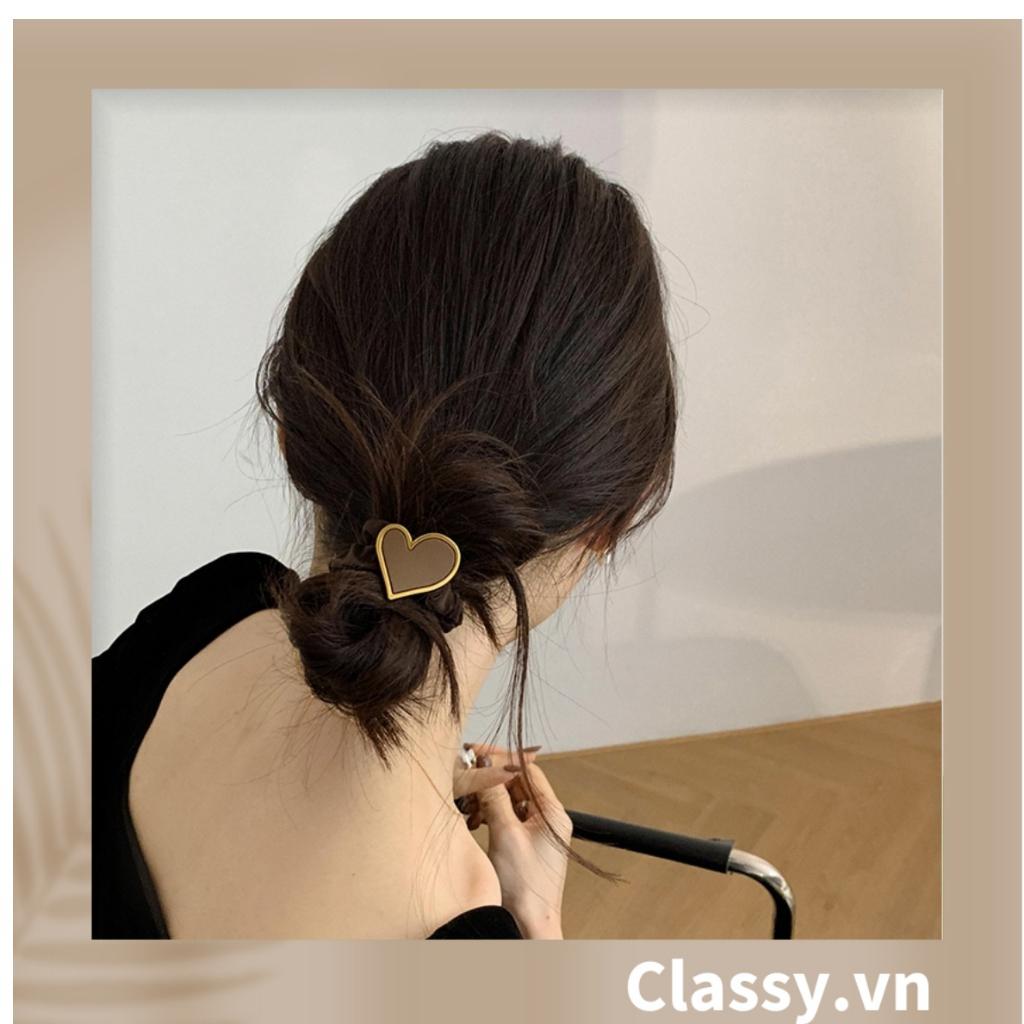 Dây cột tóc Classy màu đen basic, một vòng dây co dãn tốt dành cho nữ PK1213