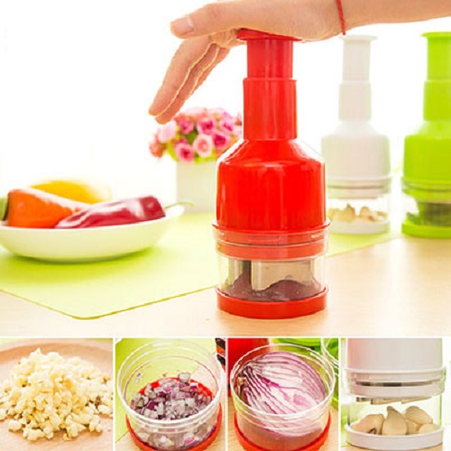 Dụng cụ băm, xay, thái lát tỏi ớt, rau củ quả bằng tay nhà bếp, nhanh chóng, an toàn, tiết kiệm được thời gian8x22 cm, giao màu ngẫu nhiên+ Tặng kèm hình dán