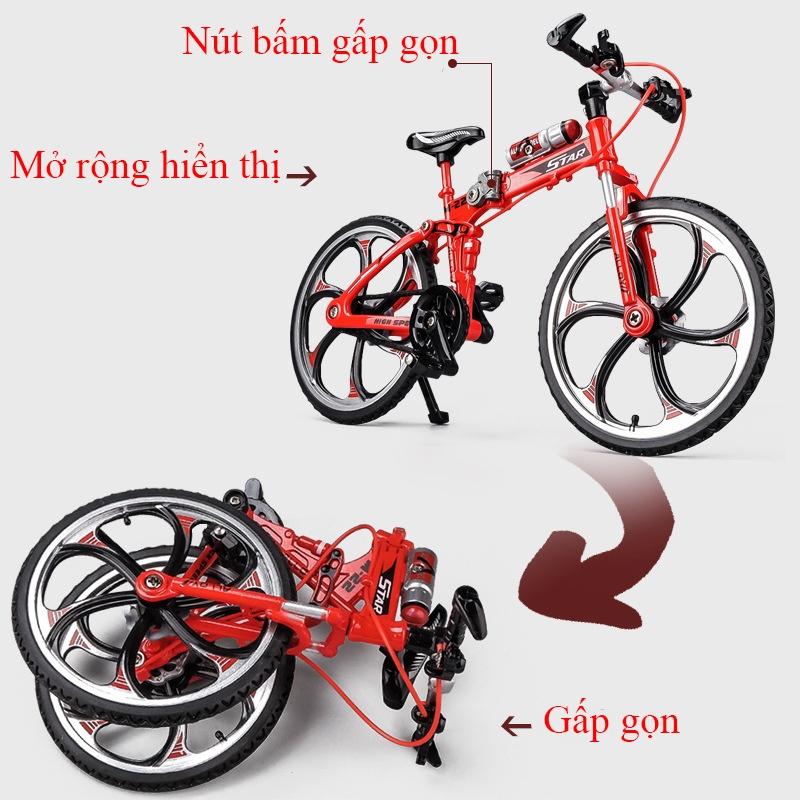 Mô hình xe đạp leo núi khung kim loại gấp gọn được tỷ lệ 1:8