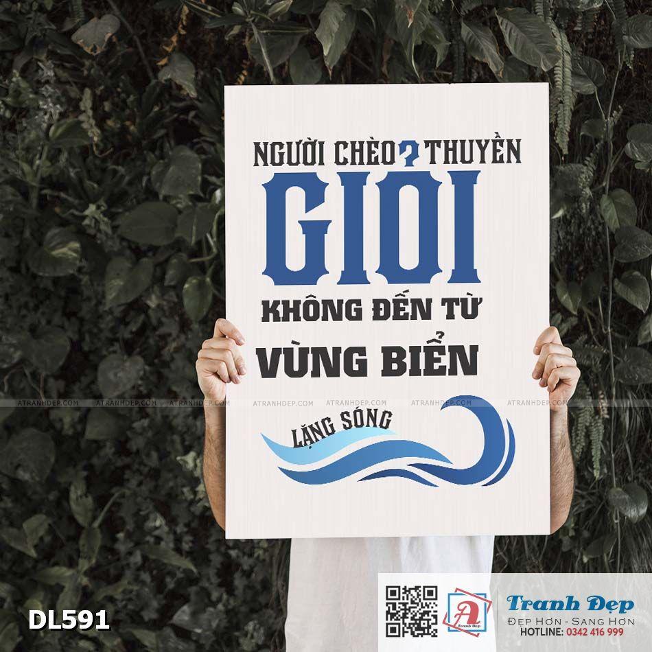 Tranh động lực trang trí phòng làm việc - Người chèo thuyền giỏi không đến từ vùng biển lặng sóng - v2 - DL591