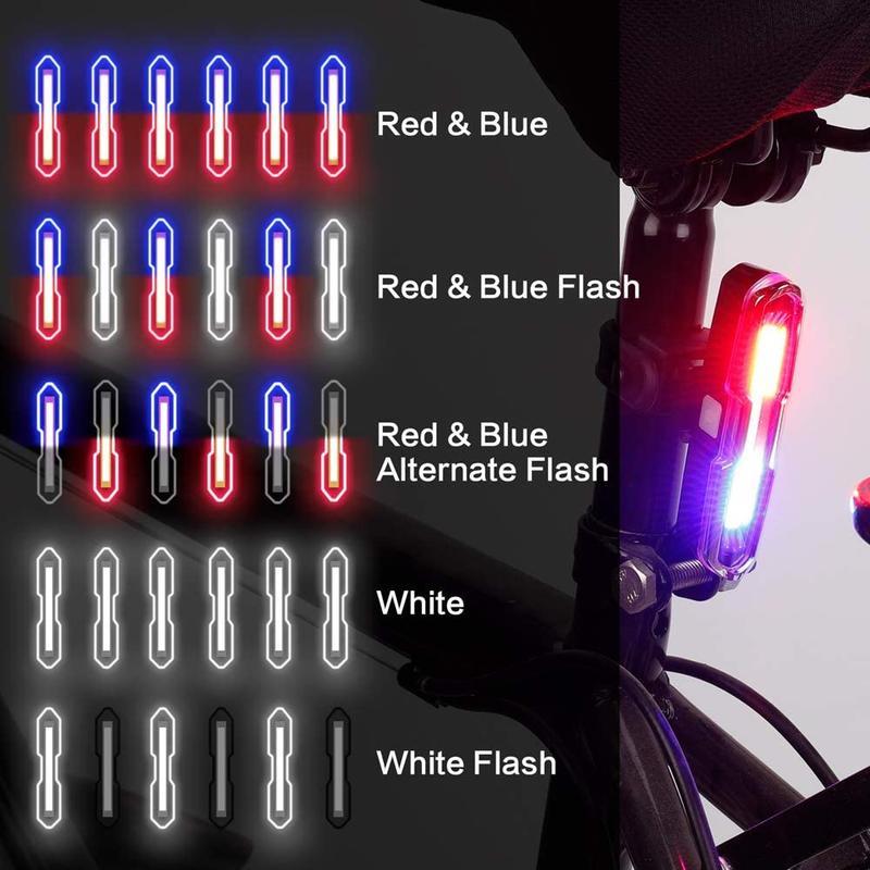 Đèn LED Gắn Đuôi Xe Đạp Có 7 Màu Sắc Với Cổng Sạc USB 3 Màu Sắc