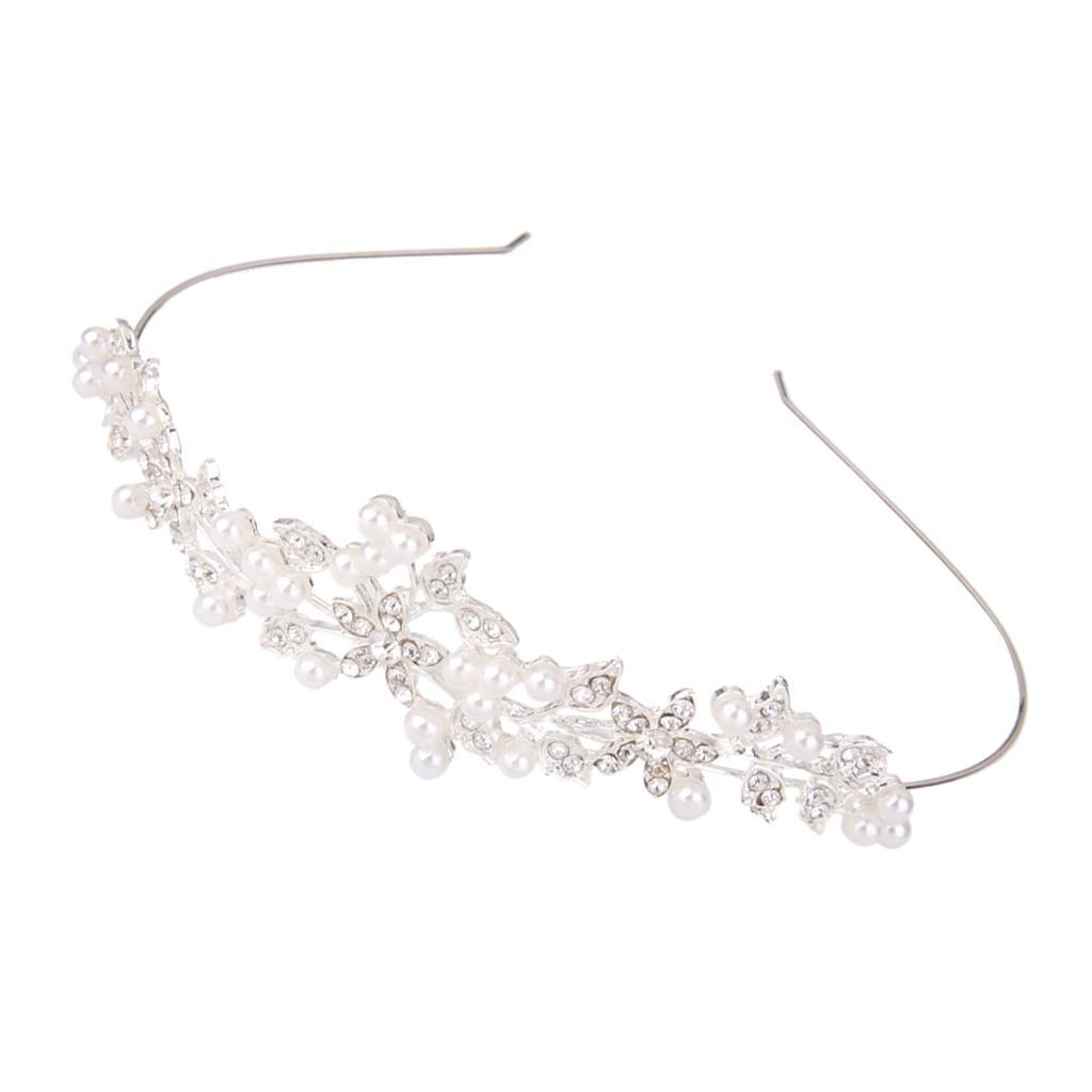 2Pcs Bridal /Kids Wedding Party Rhinestone Crown Tiara Headpiece Headband