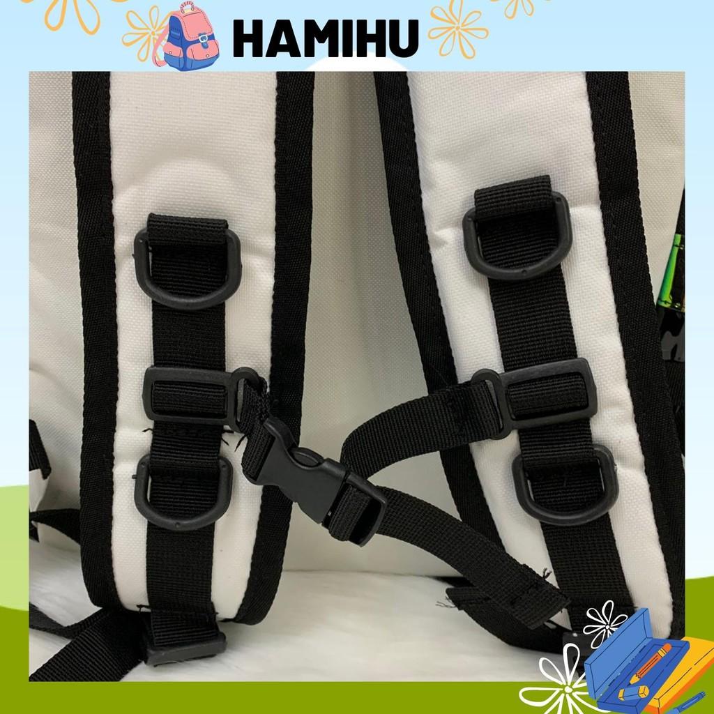 Balo đi học, balo phản quang Hamihu HM3T, balo Ulzzang basic Hàn Quốc