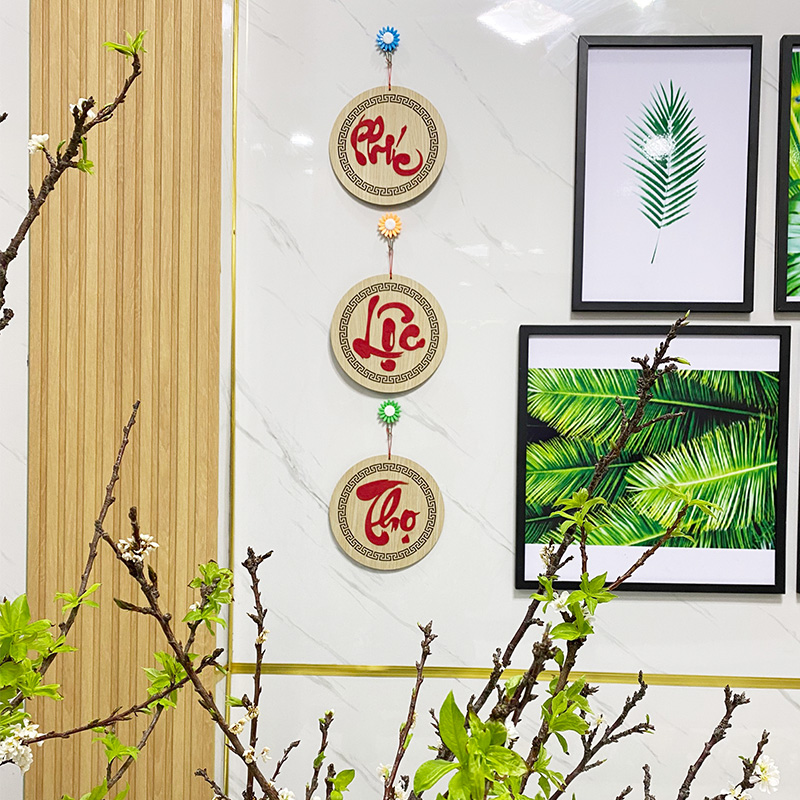 Chữ Phúc Lộc Thọ Thư Pháp - Bảng Gỗ Decor - Trang Trí Nhà Cửa - Tết