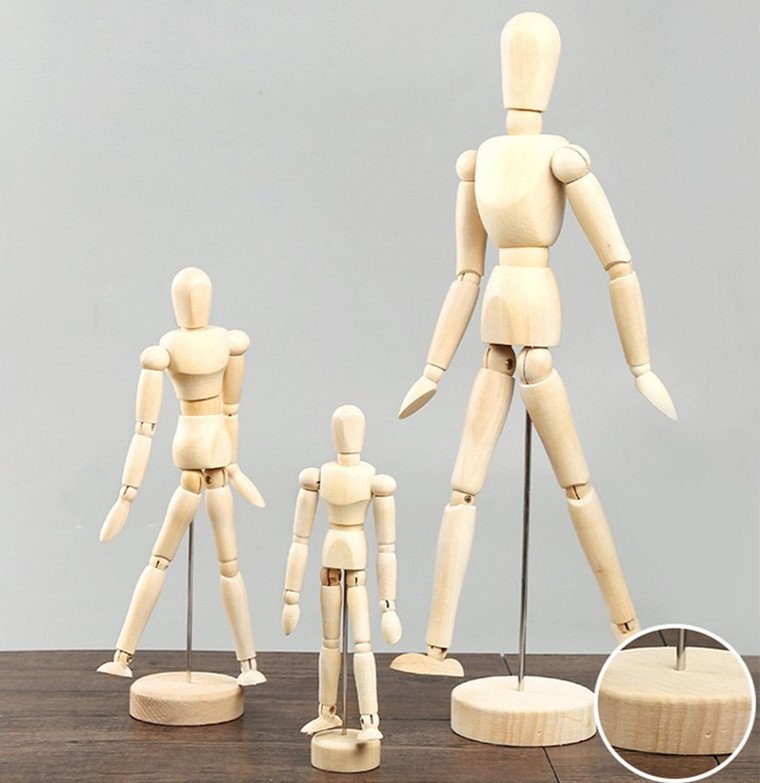 Tượng trang trí người gỗ vẽ kiến trúc ( Wooden Mannequin )