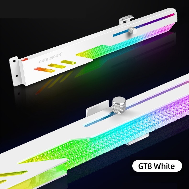 Giá đỡ Led RGB Coolmoon GT8 White chống xệ cong chân cho VGA - hàng nhập khẩu