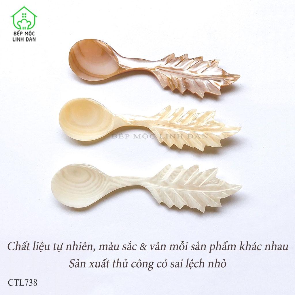 Muỗng Xà Cừ Xuất Khẩu HAHANCO Tạo Hình Lá Độc Đáo  Cafe/Gia Vị/Sữa Chua/Kem