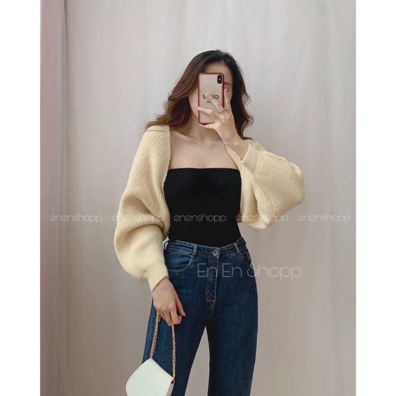 Áo CADIGAN croptop về 3 màu đen,ghi,kem cho nữ siêu xinh,siêu đẹp, dáng ngắn