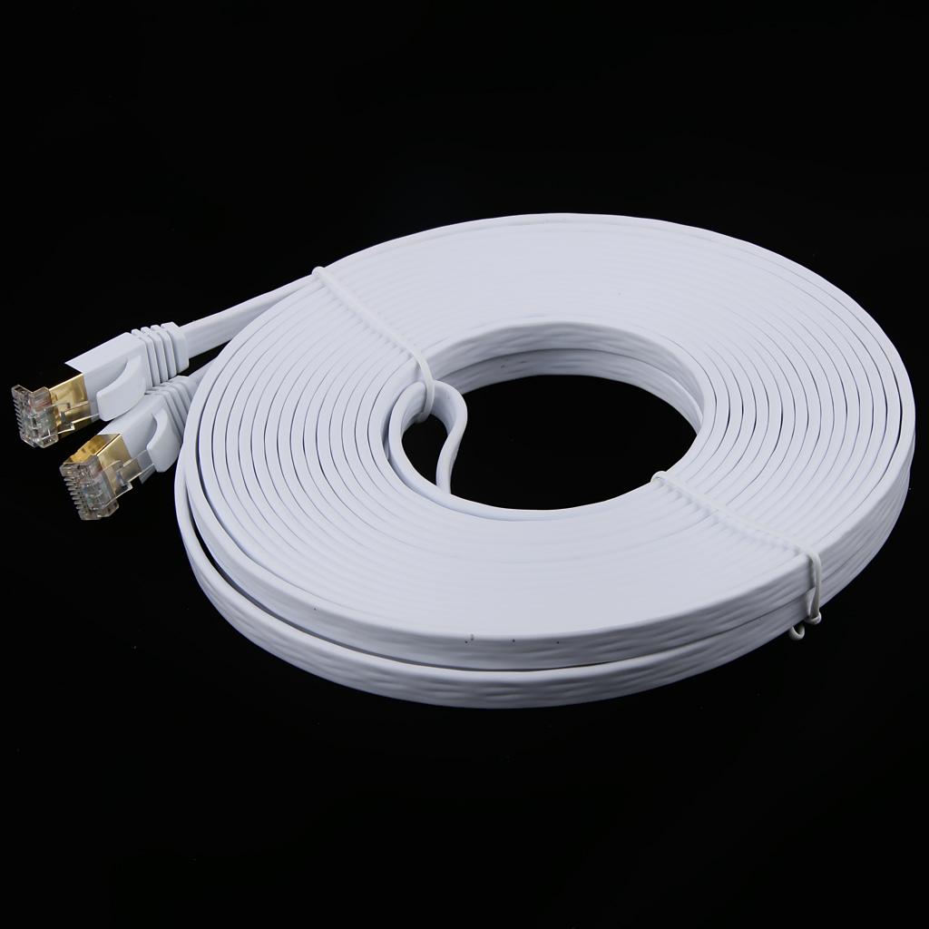Plated Patch Network 2x Cat7 Ethernet LAN RJ45 Internet Cable Gold