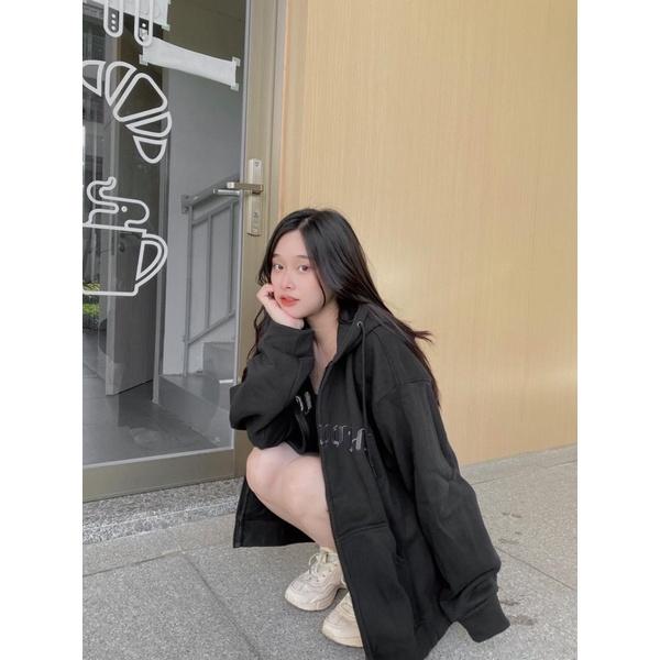 áo nỉ khóa hoodie chữ vòng đẹp cực hot in chữ siêu hot hàng mặc mát thoải mái dáng rộng unisex