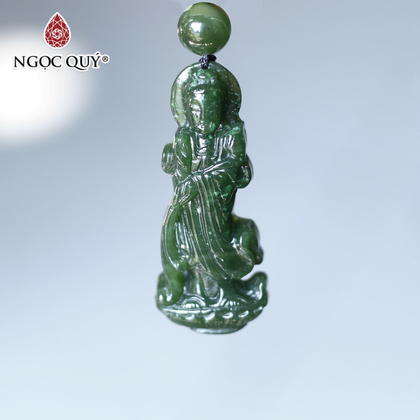 Mặt phật bà quan âm ngọc bích mệnh hỏa, mộc - Ngọc Quý Gemstones