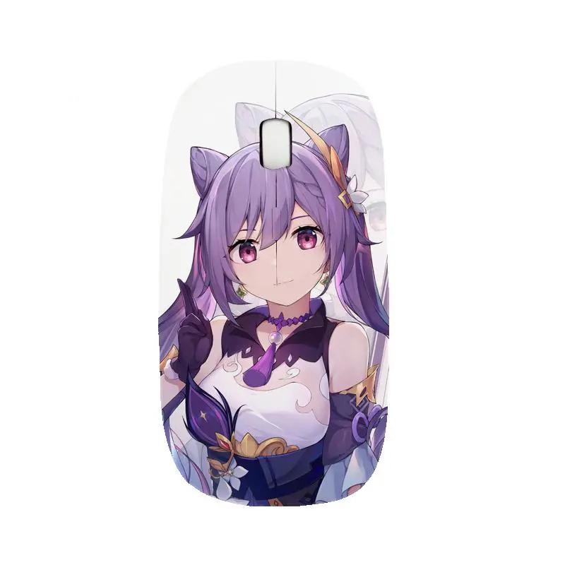 Anime Chuột Không Dây Game Thủ Genshin Tác Động Mause Máy Tính Chơi Game Sạc Chuột Hoạt Hình Cho Laptop Công Sở