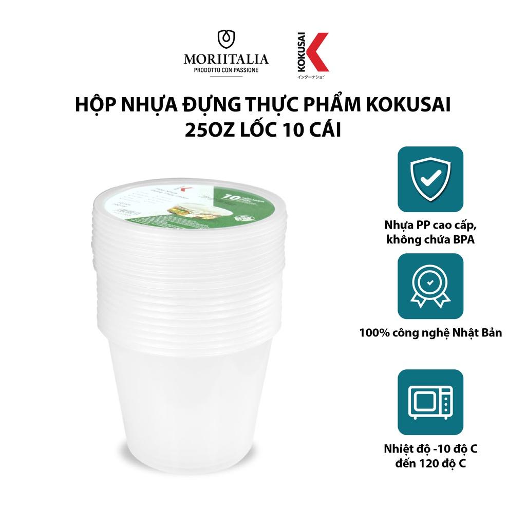 Hộp nhựa đựng thực phẩm Kokusai Lốc 10 cái an toàn tiện lợi HDK009805
