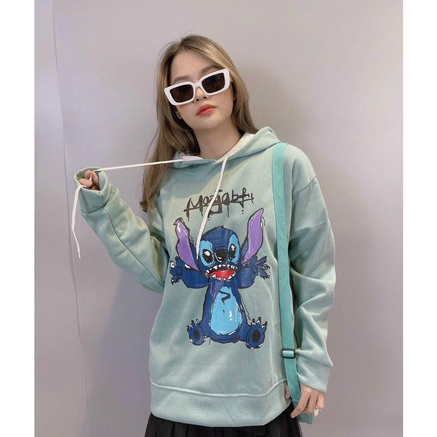 Áo Khoác Nỉ Hoodie Chuột Stitch Freesize Mặc Rộng Rãi Thoải Mái Knn03