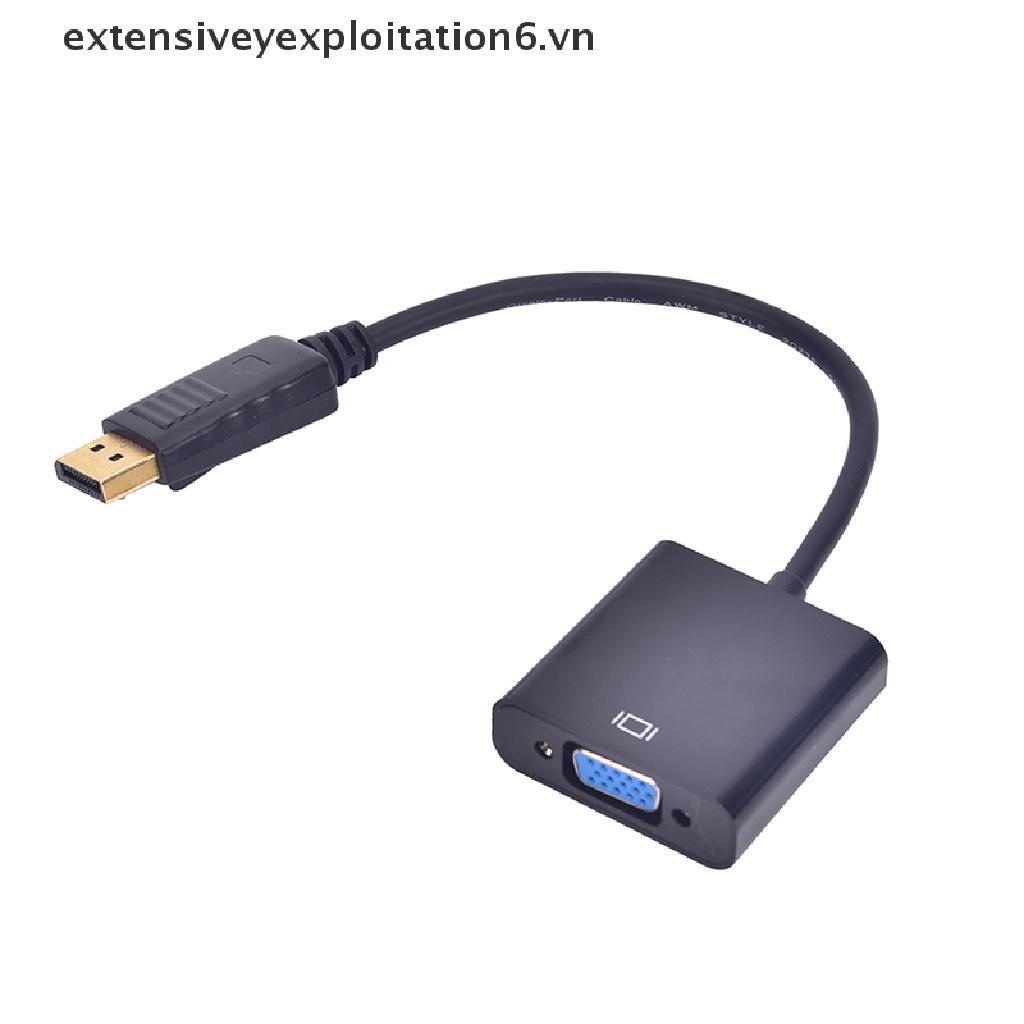 Dây cáp chuyển đổi giắc cắm DisplayPort DP sang ổ cắm VGA màu đen