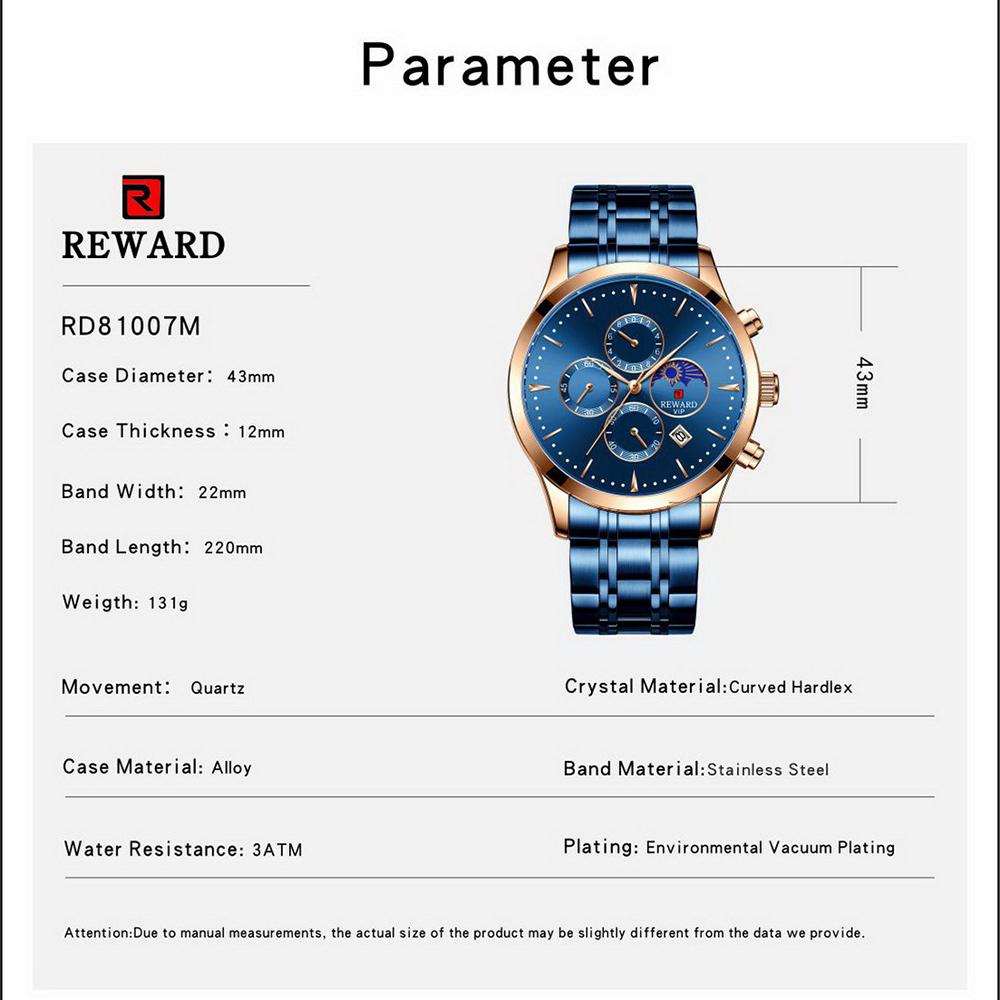 Đồng hồ nam Quartz Movement dây đeo bằng thép không gỉ chống thấm nước