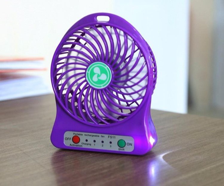 Combo Quạt Mini + Tặng Kèm Cáp Sạc, Pin Và ĐÈN LED USB
