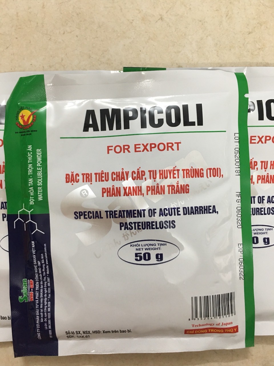 Thuốc thú y, Ampicoli dùng cho chó, mèo, gia súc, gia cầm