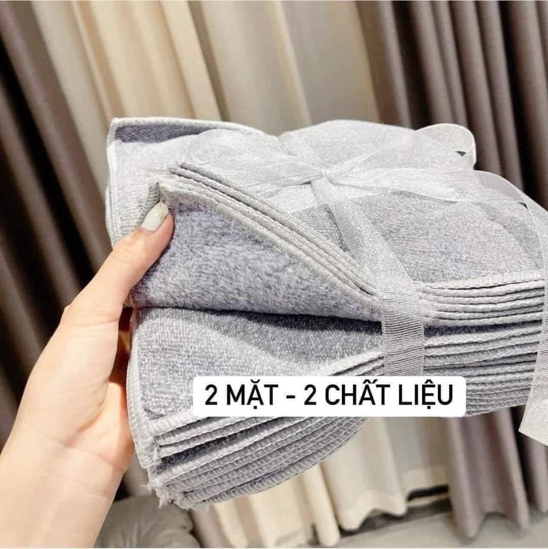 Set 10 khăn lau bếp 2 mặt mềm mịn siêu thấm 25x25cm