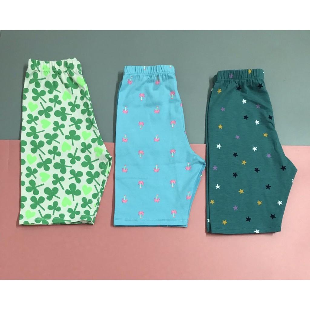 SET 5 LEGGING LỬNG/ QUẦN LỬNG QUA GỐI THUN COTTON 4 CHIỀU HOẠ TIẾT CHO BÉ GÁI HÀNG XUẤT DƯ ĐẸP 9-41KG