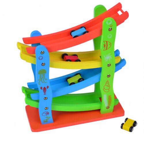 Đồ Chơi Gỗ - Xe Cầu Trượt Ziczac 4 Tầng Cho Bé