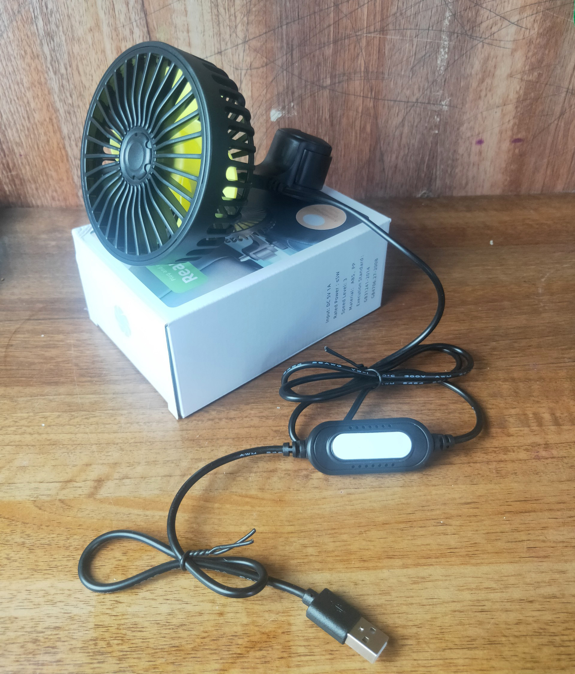 Quạt nguồn Usb 5V 12V 24V - 3 Tốc Độ gắn sau ghế Ô tô