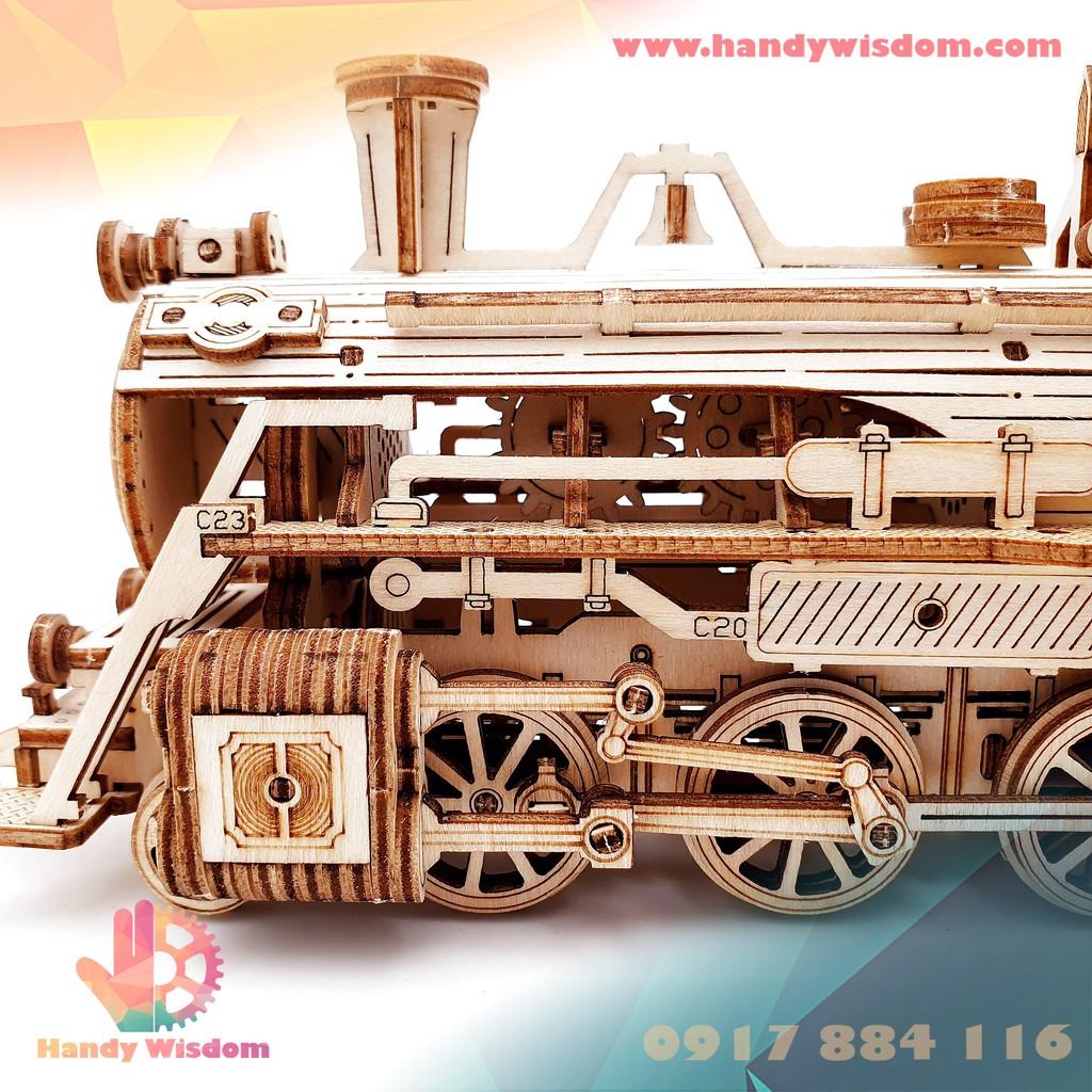 Mô hình lắp ghép gỗ tỉ lệ - Đầu tàu hơi nước - Robotime Steam Express MC501