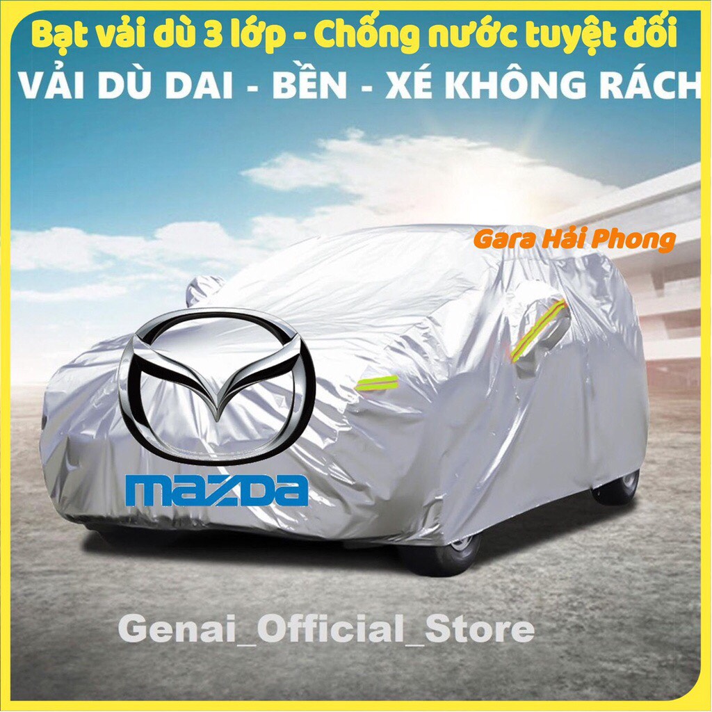 Bạt Trùm Xe Ô Tô Mazda 2 Vải Dù Oxford Cao Cấp Áo Trùm Che Phủ Xe Hơi, Bạt Phủ Xe Mazda 2 Chống Nóng,Mưa Bụi