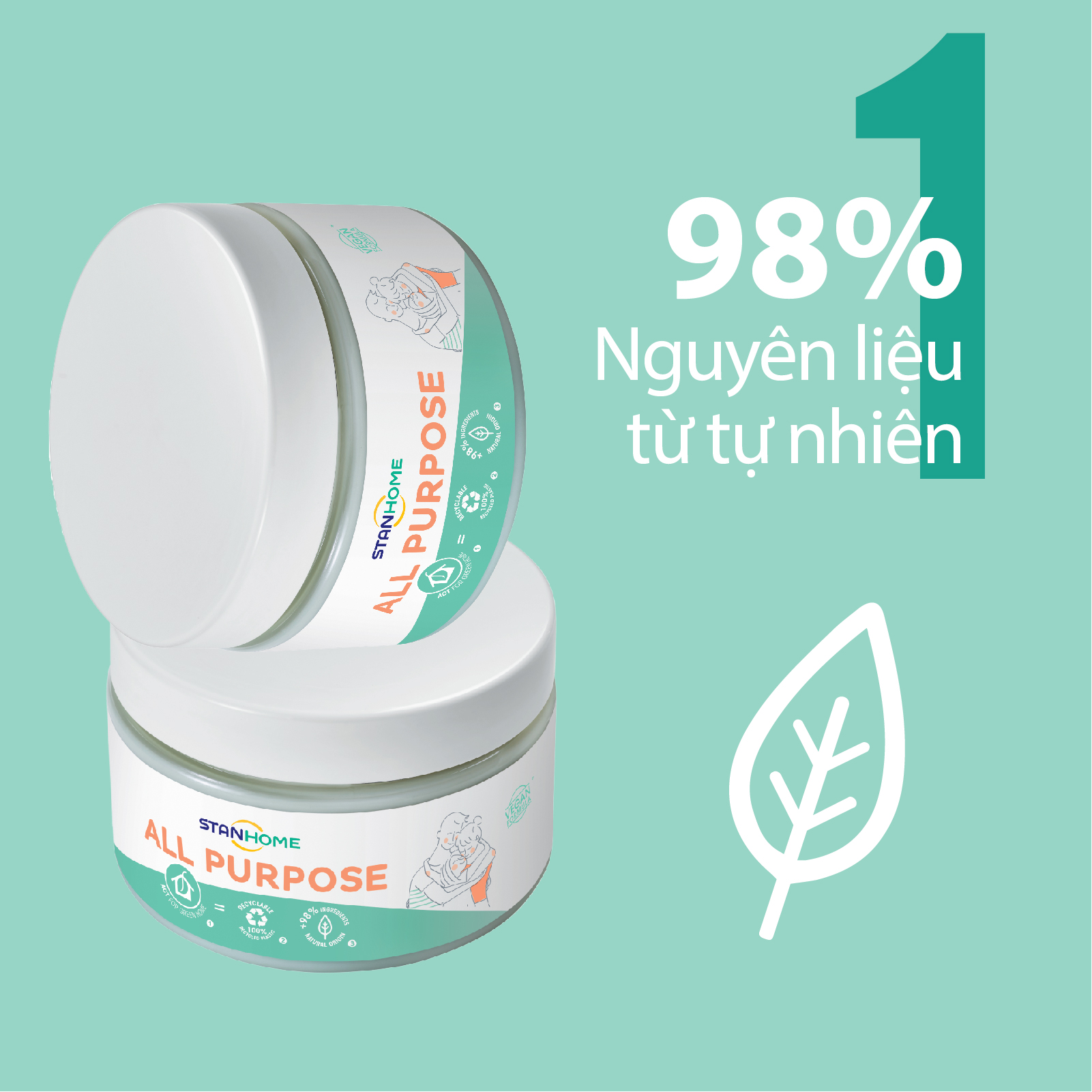 Kem dưỡng ẩm làm dịu, làm mềm cho da khô & da nhạy cảm Stanhome Family Expert  All Purpose 300ml/hũ