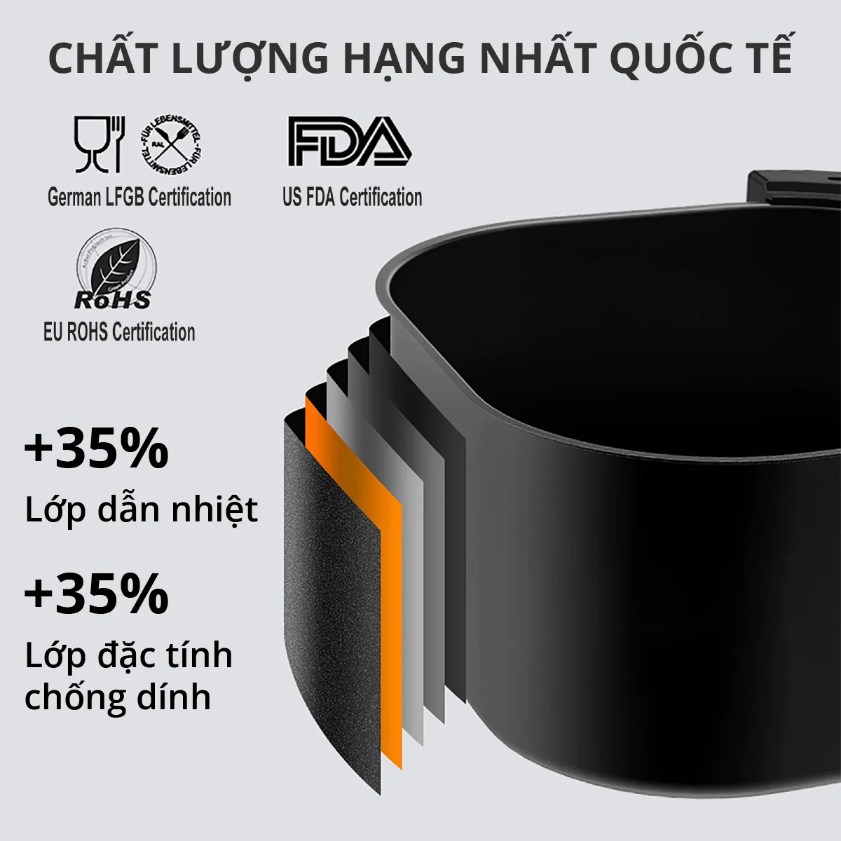 Nồi Chiên Không Dầu Mishio MK221 5 Lít - Hàng chính hãng