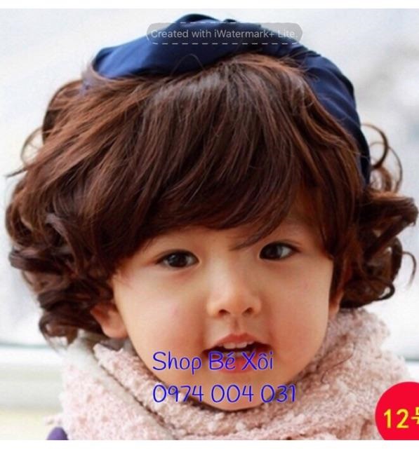 Bộ đầu tóc giả uốn xoăn cho bé