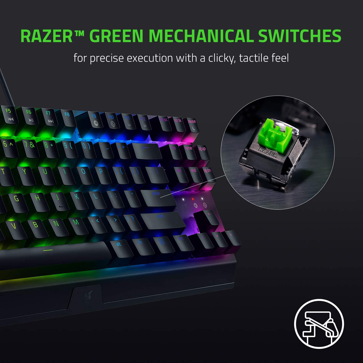 Bàn phím máy tính Razer BlackWidow V3 Tenkeyless-Mechanical-US Layout_Mới, hàng chính hãng