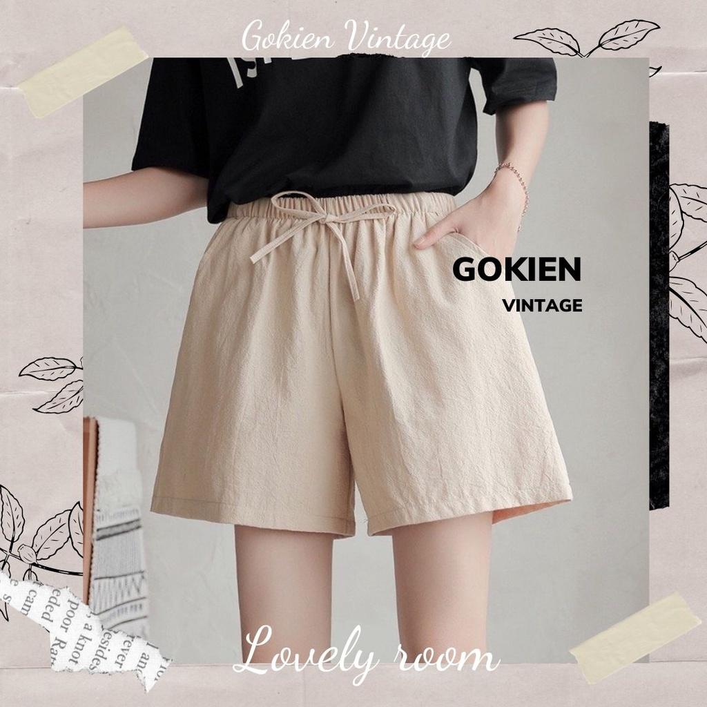 Quần Sooc đũi nữ, quần đùi nữ siêu mát, Gokien Vintage