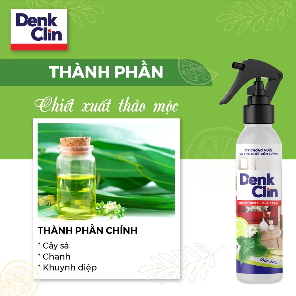 Xịt xua đuổi muỗi, côn trùng Denk Clin 200ml