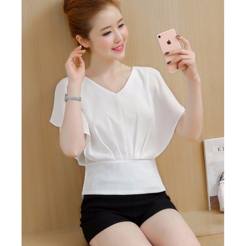 Áo kiểu 2 lớp xếp ly sang chảnh