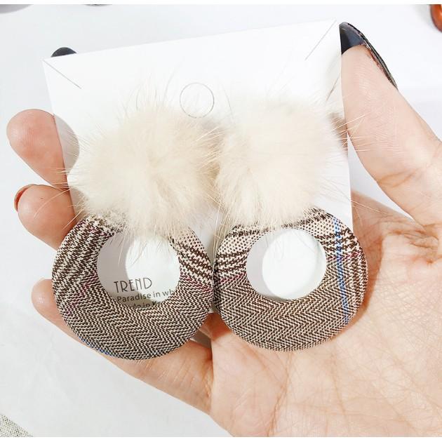 Hoa tai KHOEN TRÒN CỤC BÔNG NÂU