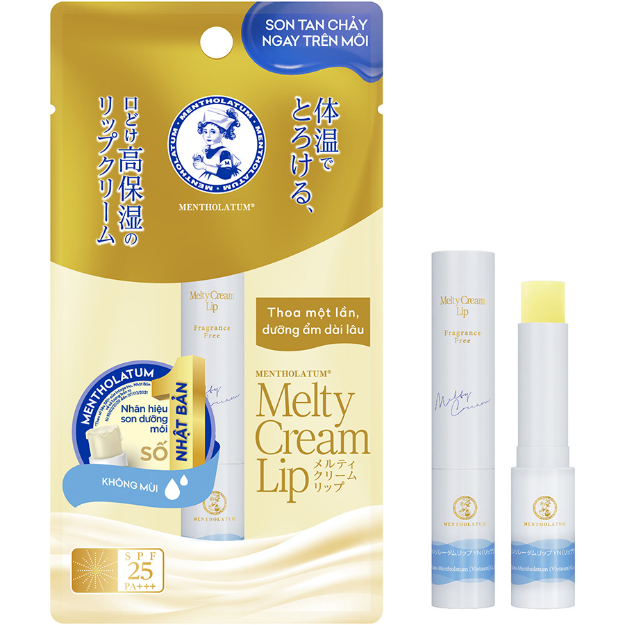 Son dưỡng môi tan chảy ẩm mịn Mentholatum Melty Cream Lip