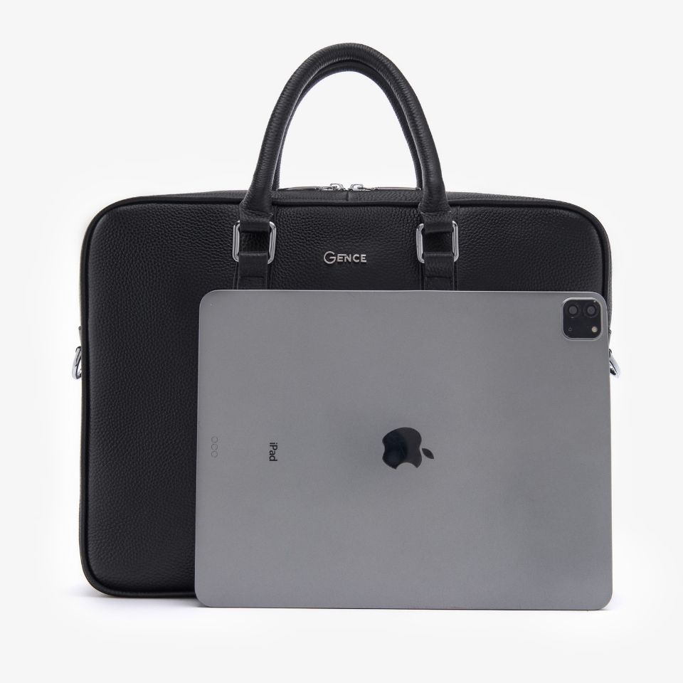 Cặp Laptop Túi Xách Doanh Nhân GENCE GCE27 Chất Liệu Da Bò Cao Cấp Màu Đen