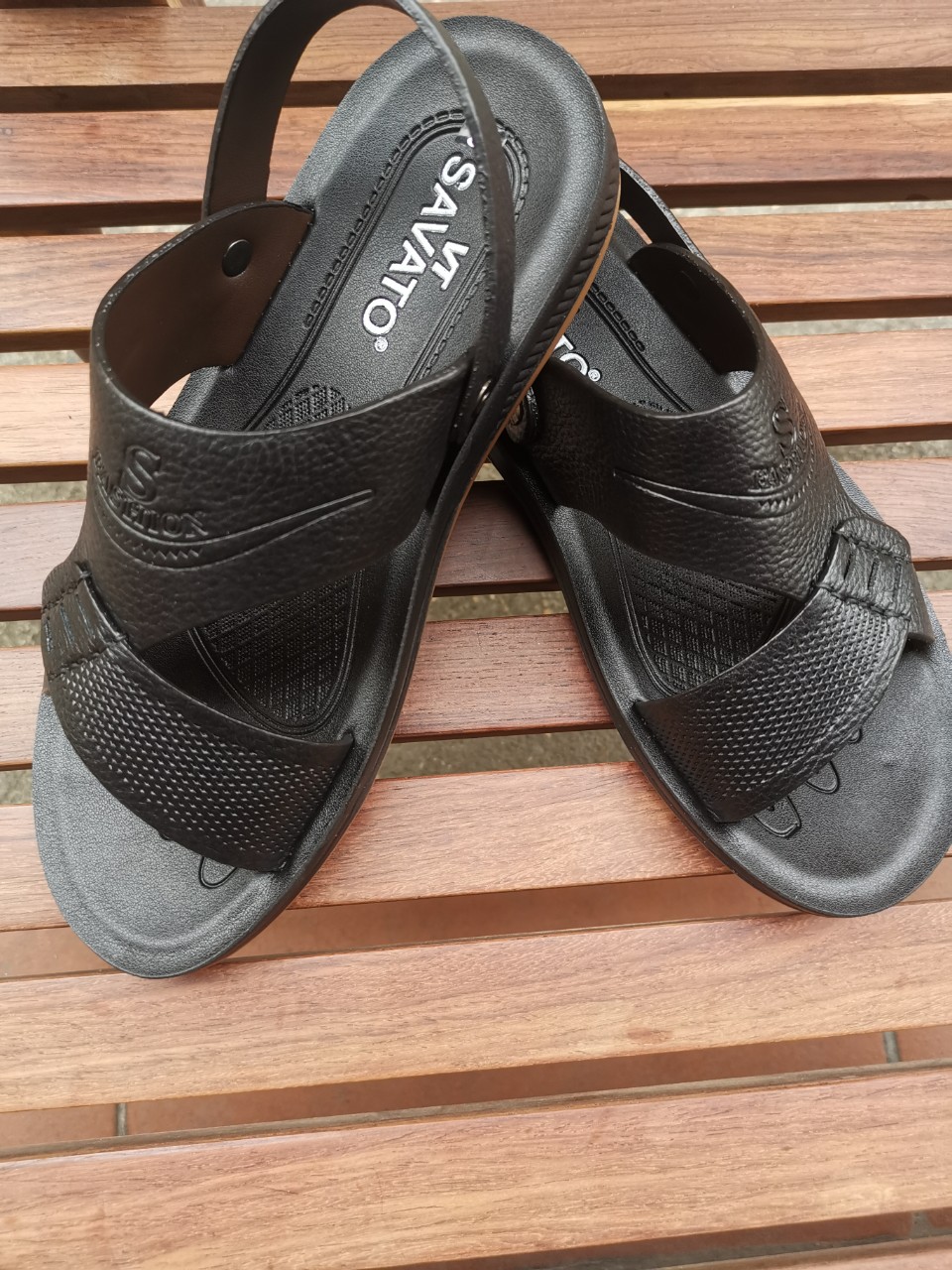 Giày Sandal nam da bò thật dép quai hậu nam da thật - DQH.235