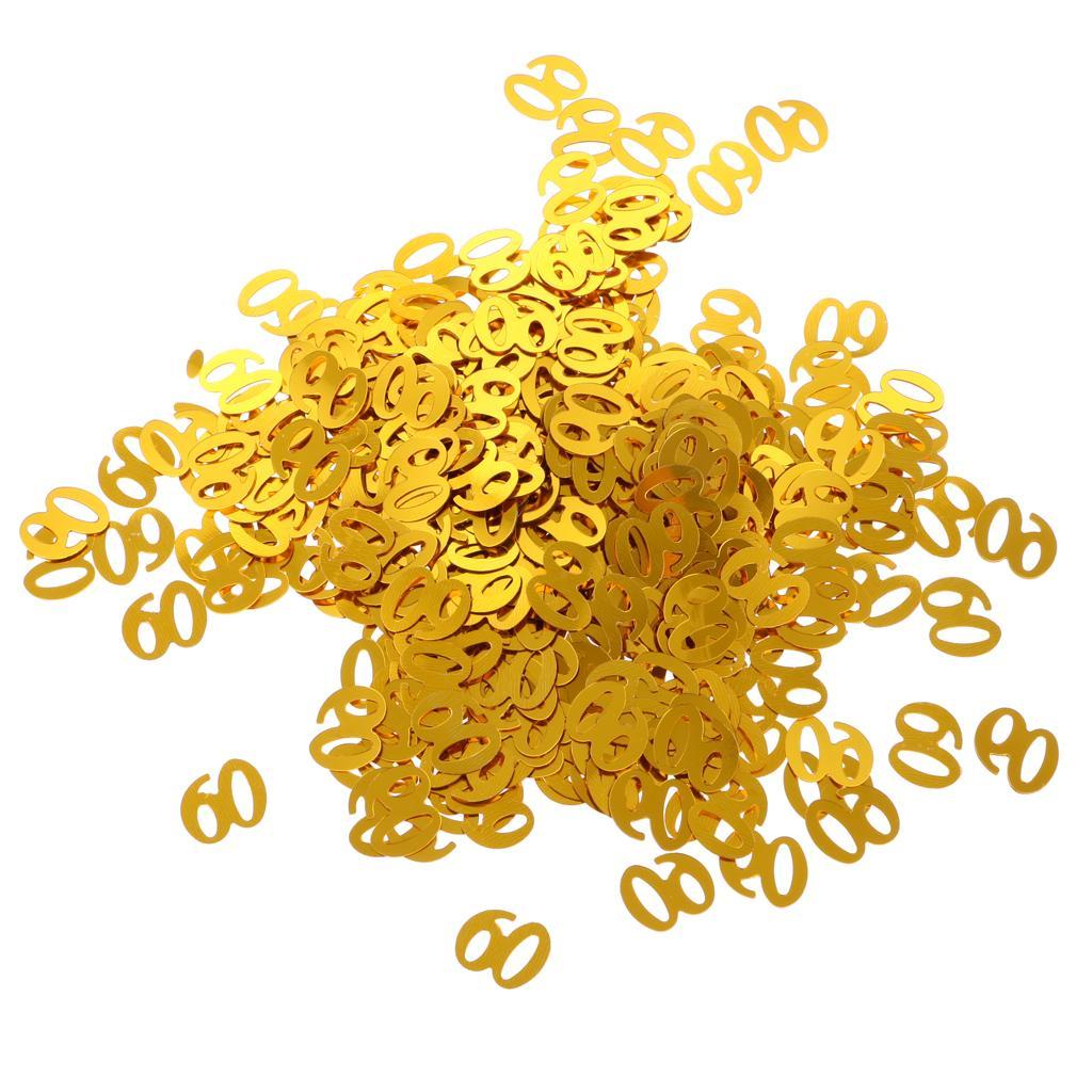 3X Table Confetti Age Birthday Party Wedding Anniversary Table Confetti Gold 60