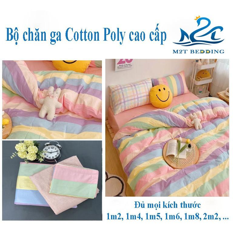 Bộ chăn ga gối Cotton Poly M2T bedding Tuổi Thanh Xuân, chăn mền, drap giường và 2 vỏ gối