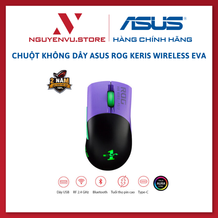 Chuột không dây Asus ROG Keris Wireless EVA EDITION - Hàng Chính Hãng