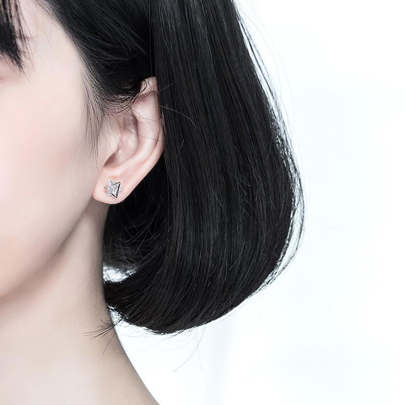 Bông Tai Nữ Unisex Hạt Nhỏ Đen Trắng