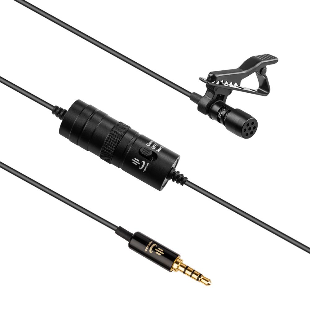 Micrô Lavalier chuyên nghiệp Cáp 3,5 mm 6 mét với bộ chuyển đổi 6,35 mm có Kính chắn gió cho iPhone 6 / 6P Samsung