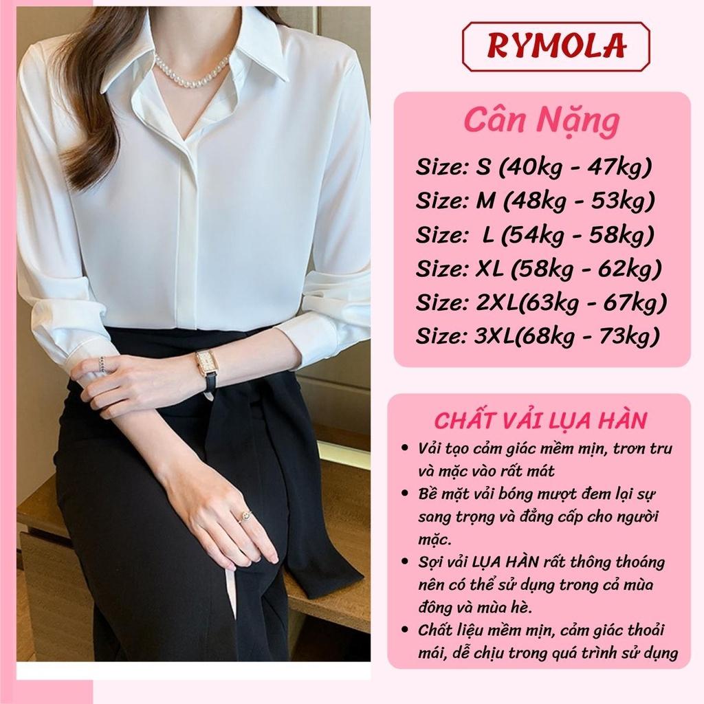 Áo Sơ Mi Nữ Công Sở Màu Trắng Cổ Đức MOLA Kiểu Hàn Quốc Vintage Ulzzang Form Rộng Dài Tay Đẹp Chất Lụa Cao Cấp A2T