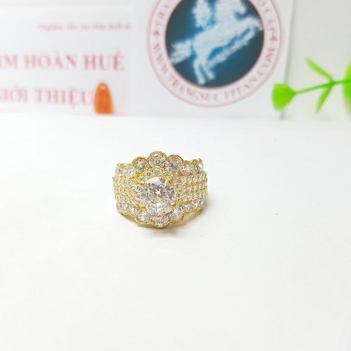 Nhẫn Nữ Bản To 15MM Full Đá- Dùng tắm rửa không phai màu- BH 5 Năm